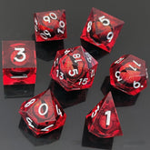 Dragon Eye Liquid Core Dice Set – Resin Polyhedral Dice with Realistic Dragon Pupils in Red, Black, Blue, Green, Purple & Multicolor for DND & RPG Tabletop Games